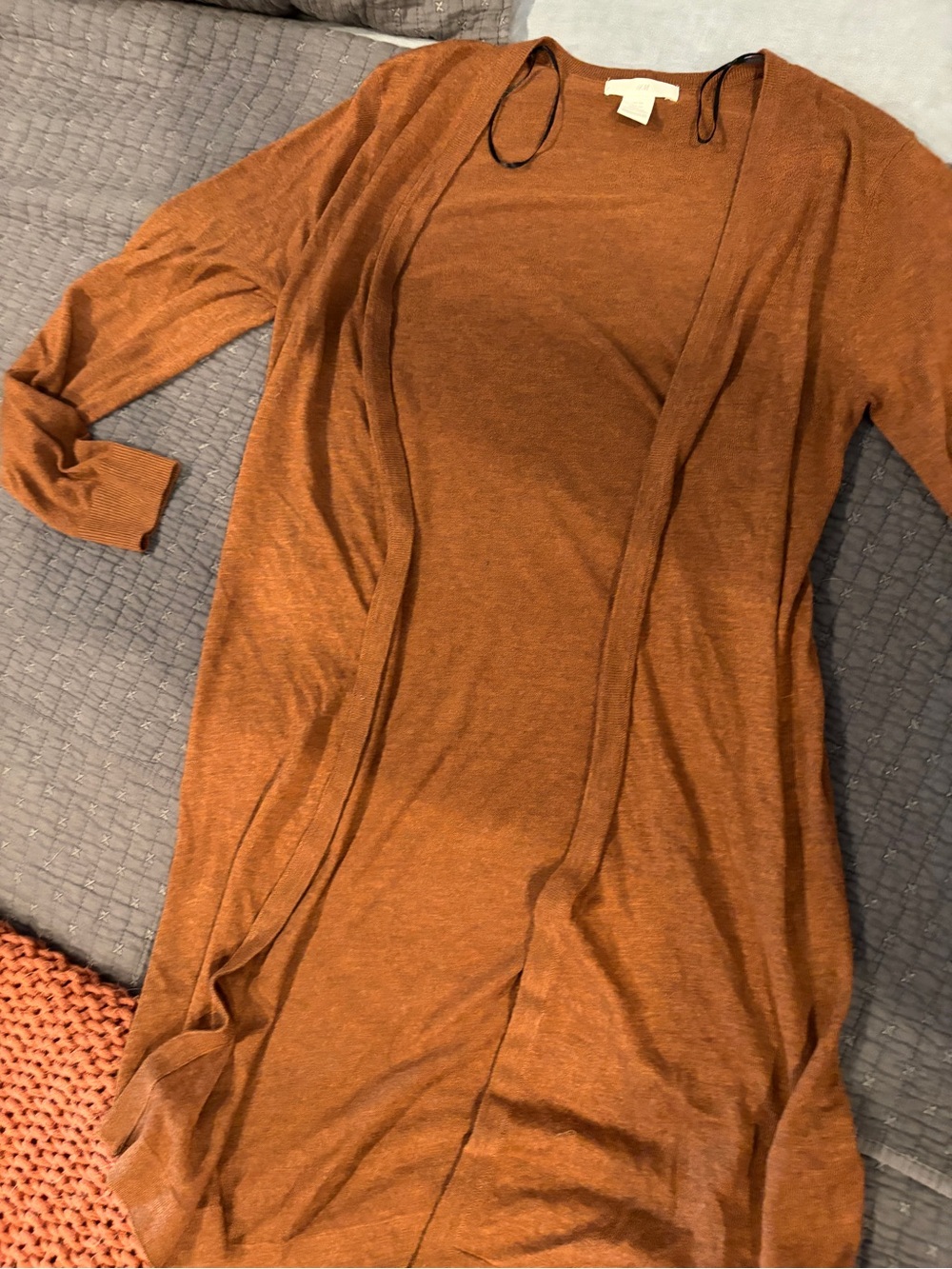 H&M Rust Brown Women's Open Front Cardigan